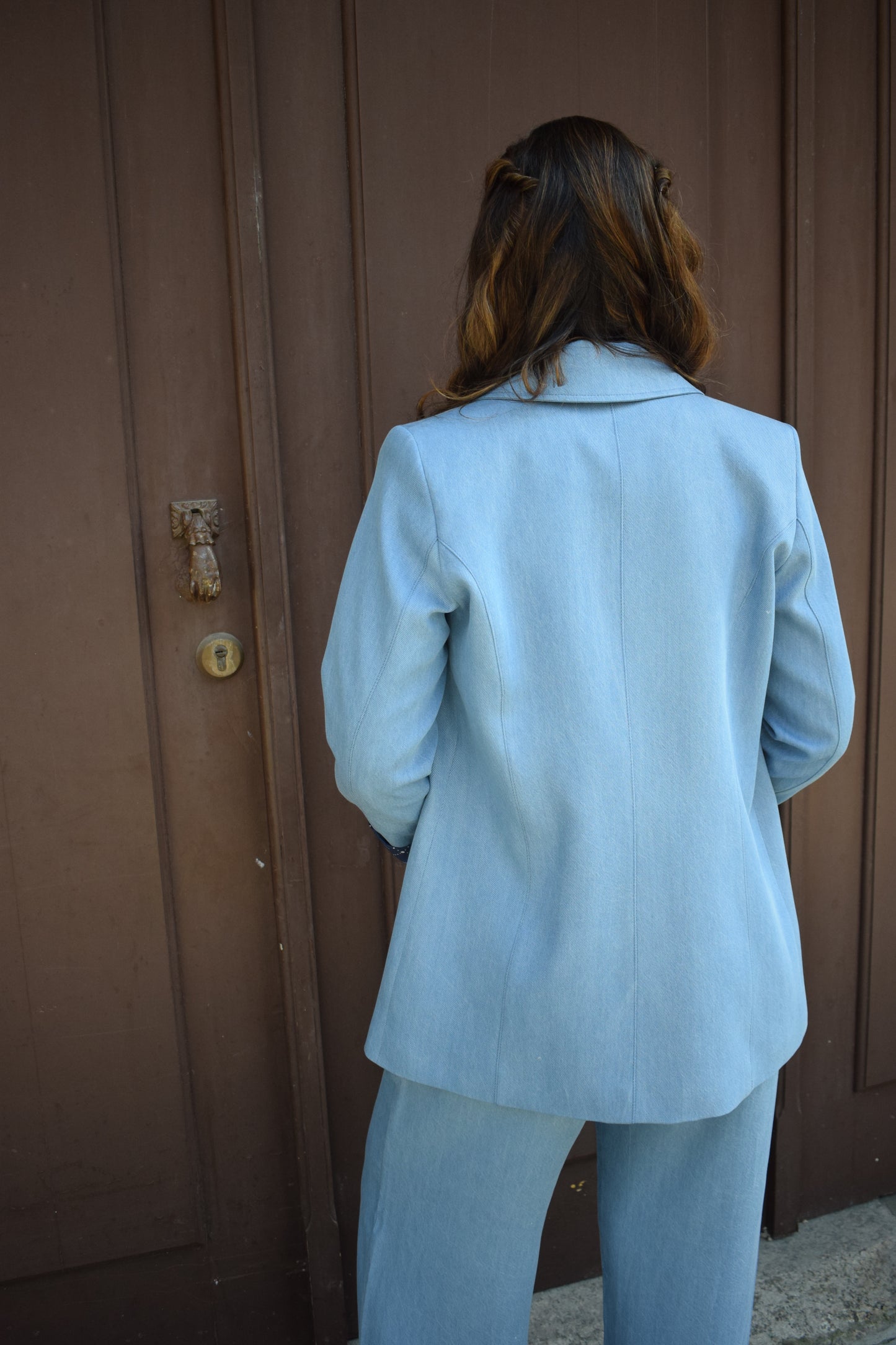 CONJUNTO BLAZER E CALÇA PANTALONA AZUL